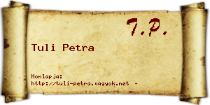 Tuli Petra névjegykártya
